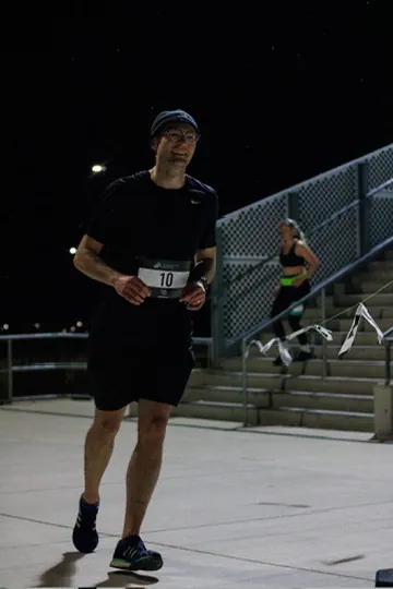 Carson running a night race