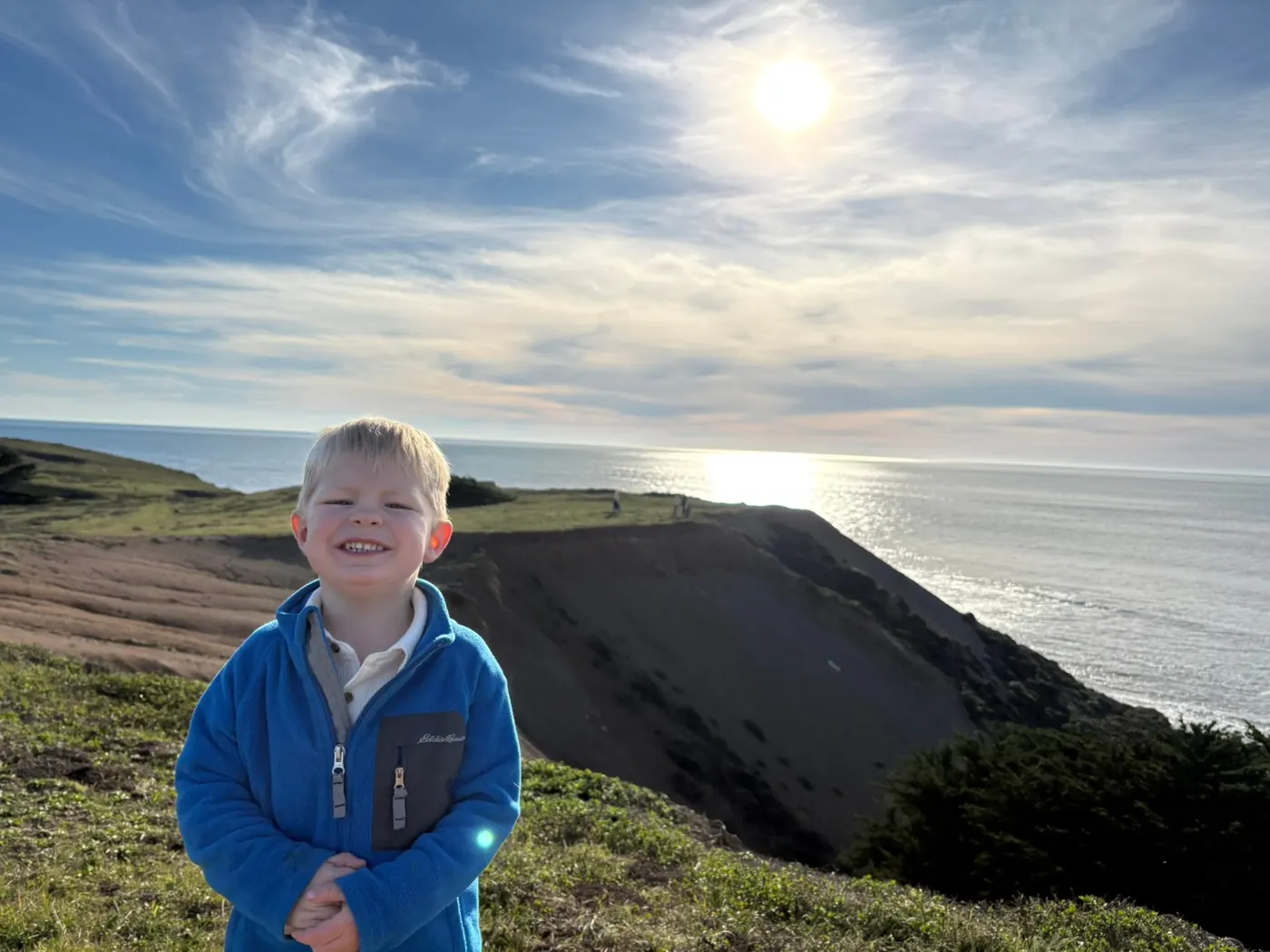 Carson's son on the California coast